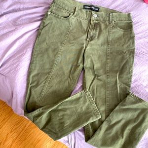 Express green skinny khaki pants